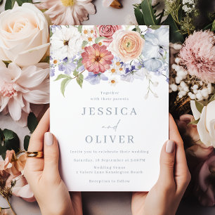 Convites Belo Casamento Botânico Floral Watercolor
