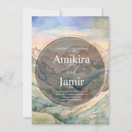 Convites Belo Casamento com Largura de Cana-de-Água-Montanh