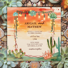 Convites Belo Casamento de Cactus Sunset Boho