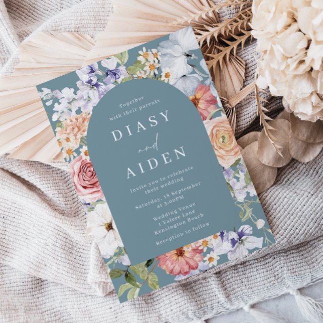 Convites Belo Casamento de Frame de Arca Floral Botânica (Criador carregado)