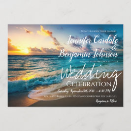 Convites Belo Casamento de Praia Summer Waves Oceânicas