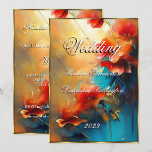Convites Belo casamento floral moderno floral