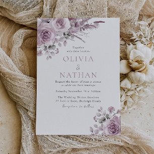 Convites Belo Casamento Floral Rosa Boho