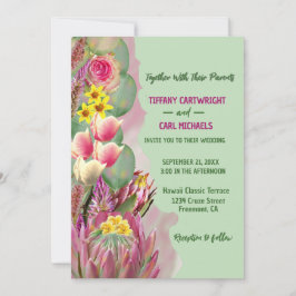 Convites Belo Casamento Verde De Jardim Botânico Floral