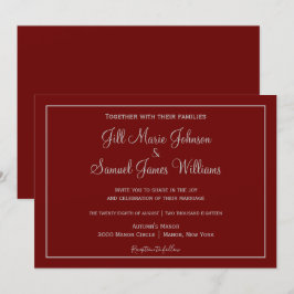 Convites Belo Casamento Vermelho e Cinza