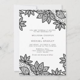 Convites Belo Casamento vintage preto