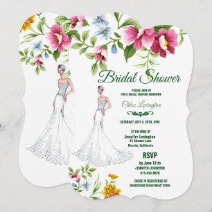 Convites Belo Chá de panela de Casamento das Flores da prim