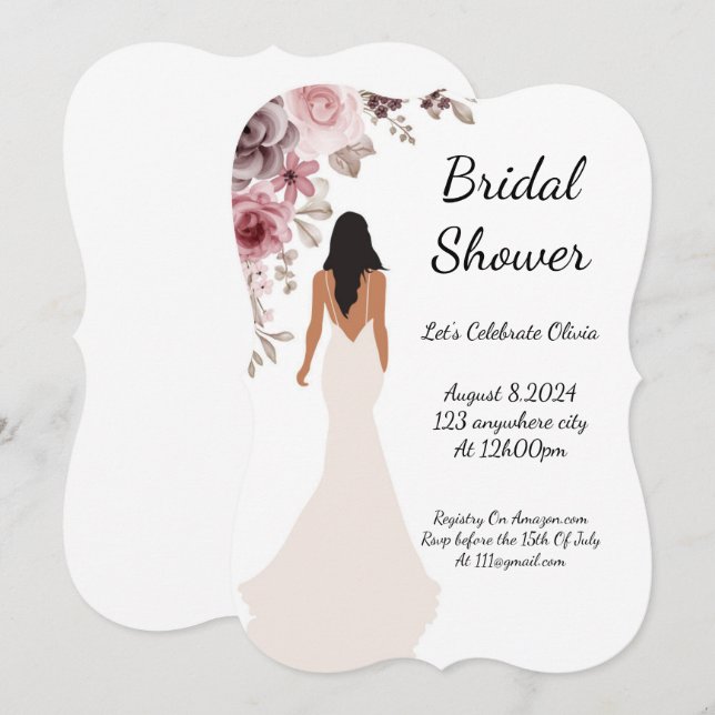 Convites belo chá de panela floral (Frente/Verso)