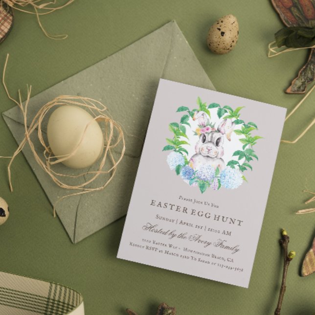 Convites Belo Coelhinho Floral Fora de Páscoa Caça De Ovos (Criador carregado)