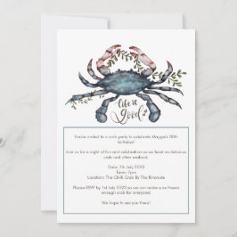 Convites Belo Design de caranguejo azul