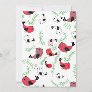 Convites Belo design temático de pássaros, estampado