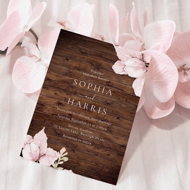 Convites Belo Elegância Blush Casamento outono Russo (Criador carregado)