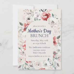 Convites Belo Elegante Dia de as mães Floral Brunch
