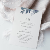 Belo Floral Azul com Casamento de Foto Monograma