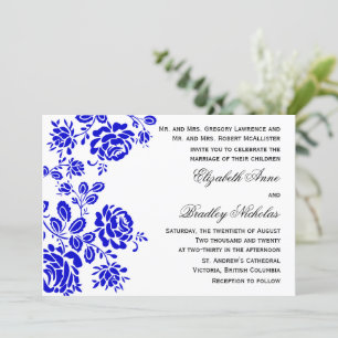 Convites Belo Floral no Casamento Azul Real