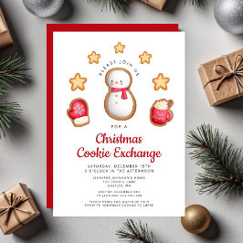Convites Belo intercâmbio de biscoitos de Natal Boneco de N