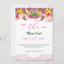 Convites Belo Jardim Botânico Floral Salva-A-Data