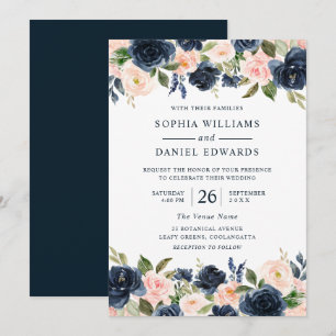 Convites Belo Marinho e Casamento Floral Blush