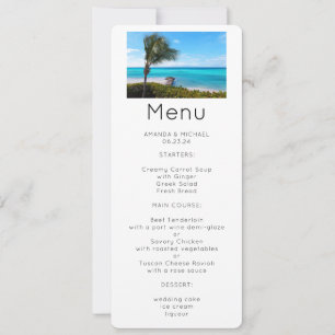 Convites Belo Menu de Árvore de Palmeira Tropical Ventilada