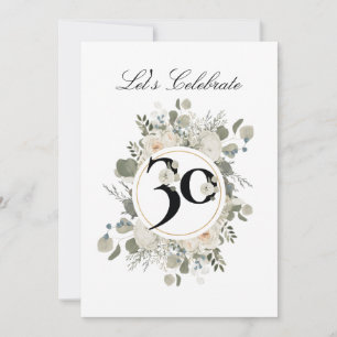 Convites Belo Pastel Floral 30 ANNIVERSARY