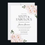 Convites Belo Pincel Rosa Elegante 60º Aniversário<br><div class="desc">Linda coleção rosa-rosa elegante 60.º Convite de aniversário Ver coleção correspondente em Niche e Nest Store</div>