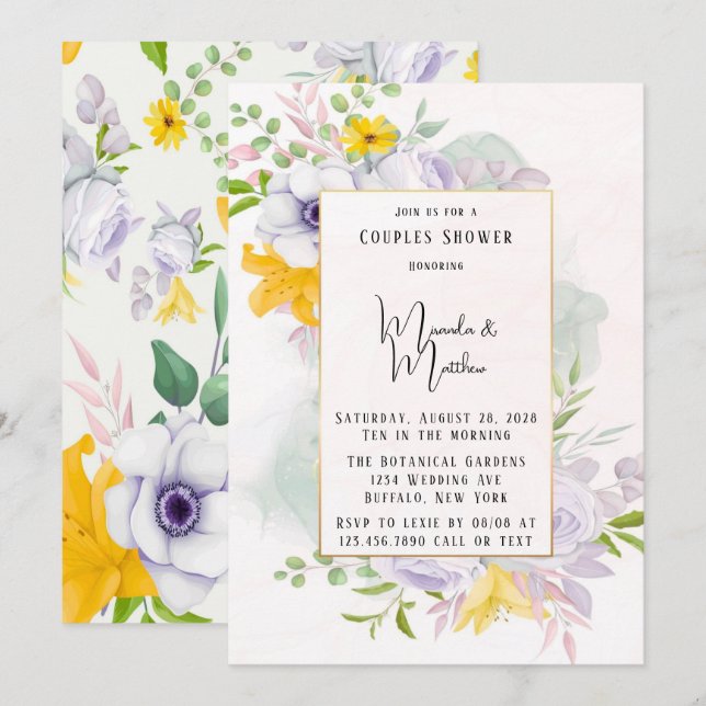 Convites Belo Primavera da manhã Florestas Casais Chá (Frente/Verso)