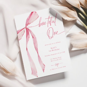 Convites Belo primeiro aniversario Cor d'Água Rosa