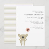 Belo primeiro aniversario Simples do Urso Koala