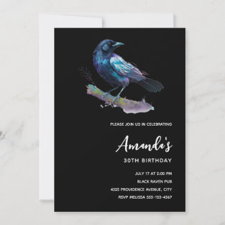 Convites Belo Raven em um Aniversário do Ramal de Árvore