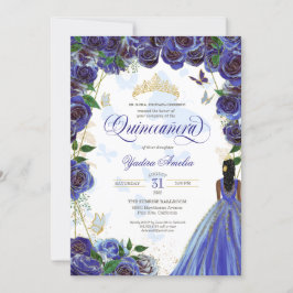 Convites Belo Rosa Azul-Elegante Borboleta Quinceanera