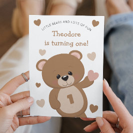 Convites Belo Urso Gelado Transformando Um Primeiro Anivers