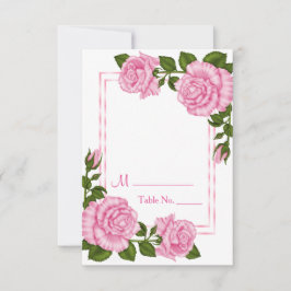 Convites Belos Cantos de Buquês Cor-de-Rosa Número da Mesa