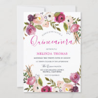 Belos Flores Rosa Quinceanera 15 Aniversário