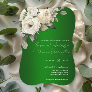 Convites Belos Rosas Boho no Casamento Verde Emerald