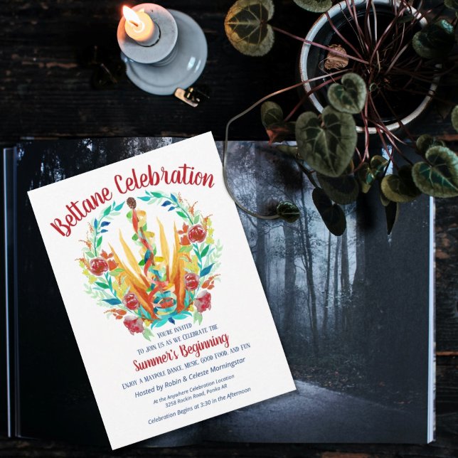 Convites Beltane Maypole Summer Floral Sabbat (Criador carregado)