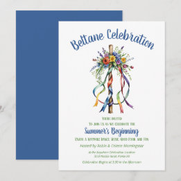 Convites Beltane Maypole Summer Floral Sabbat Party