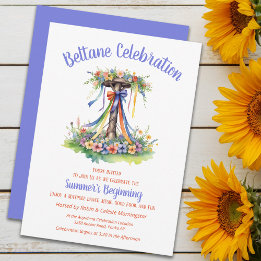 Convites Beltane Maypole Summer Floral Sabbat Party
