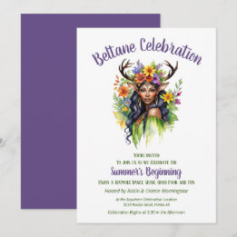Convites Beltane Summer Fairy Floral Sabbat Party