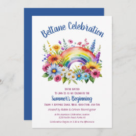 Convites Beltane Summer Floral Rainbow Sabbat Party