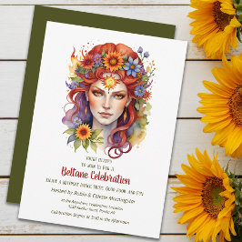 Convites Beltane Summer Goddess Floral Sabbat Party