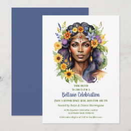 Convites Beltane Summer Goddess Floral Sabbat Party
