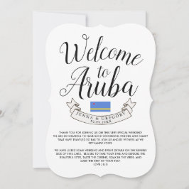 Convites Bem-vindo a Aruba | Casamento de Destino Personali