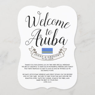 Convites Bem-vindo a Aruba   Casamento de Destino Personali