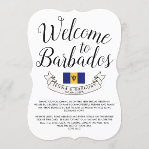 Convites Bem-vindo a Barbados   Favor de Casamento Destino
