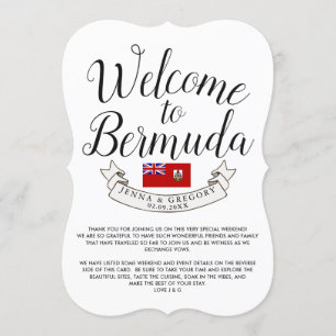 Convites Bem-vindo a Bermudas Favor de Casamento no Desti