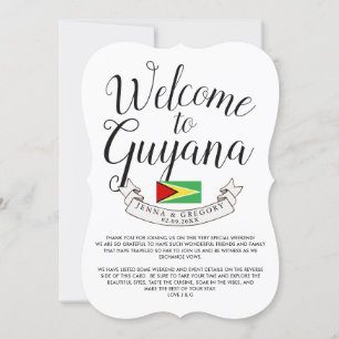 Convites Bem-vindo à Guiana   Casamento de Destino Personal
