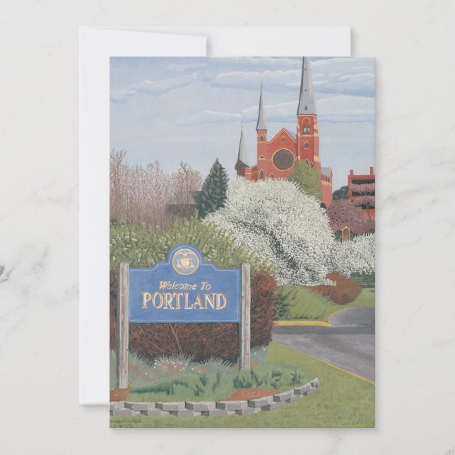 Convites Bem-vindo a Portland Maine (Frente)