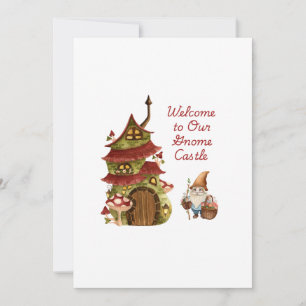 Convites Bem-vindo ao Castelo do Nosso Gnomo