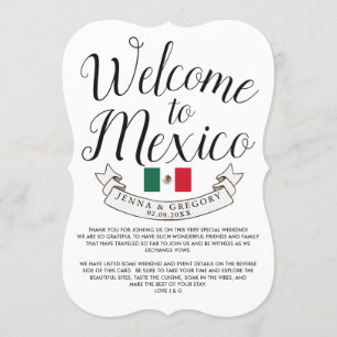 Convites Bem-vindo ao México   Personalização de Casamento 