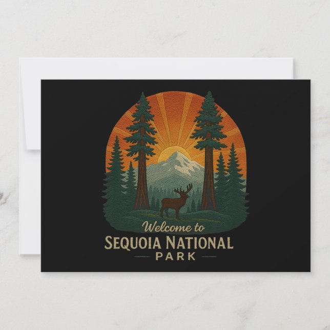Convites Bem-vindo ao Parque Nacional dos EUA da Embroiderm (Frente)